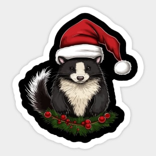 Skunk Christmas Sticker